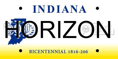 HORIZON Indiana License Plate