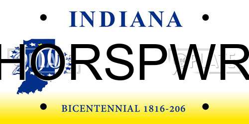 HORSPWR Indiana License Plate
