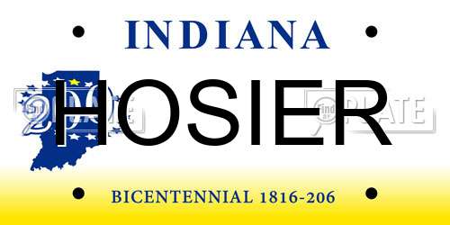 HOSIER Indiana License Plate