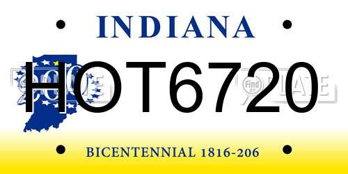HOT6720 Indiana License Plate