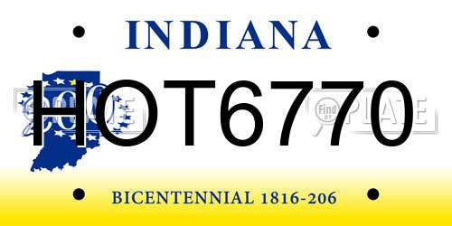 HOT6770 Indiana License Plate