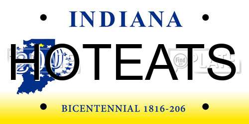 HOTEATS Indiana License Plate