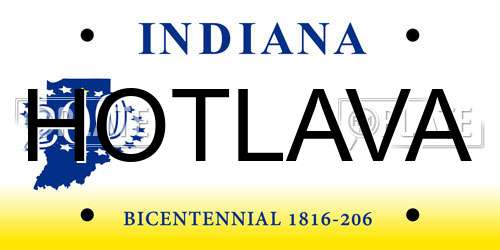 HOTLAVA Indiana License Plate