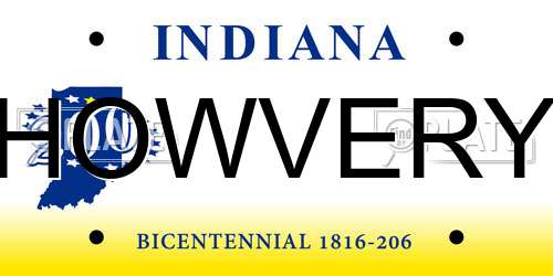 HOWVERY Indiana License Plate