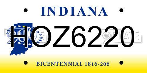 HOZ6220 Indiana License Plate