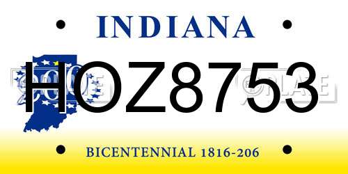 HOZ8753 Indiana License Plate