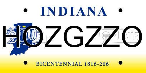 HOZGZZO Indiana License Plate