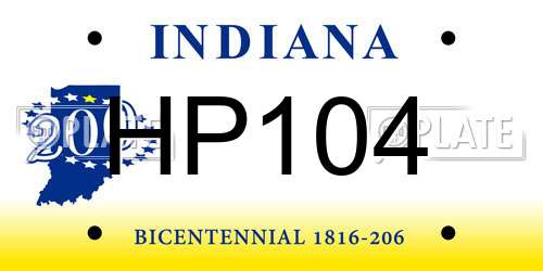 HP104 Indiana License Plate