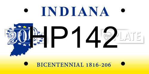 HP142 Indiana License Plate