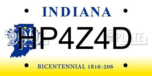 HP4Z4D Indiana License Plate