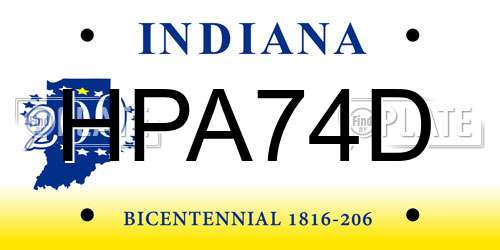 HPA74D Indiana License Plate
