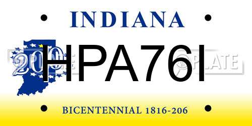 HPA76I Indiana License Plate