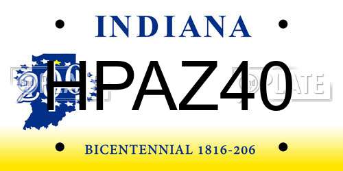 HPAZ40 Indiana License Plate