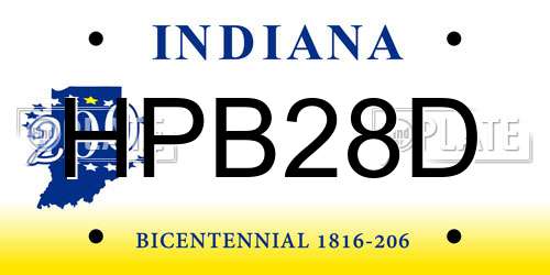 HPB28D Indiana License Plate