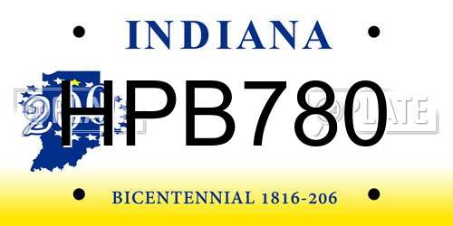HPB780 Indiana License Plate