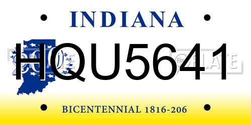HQU5641 Indiana License Plate