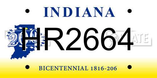 HR2664 Indiana License Plate