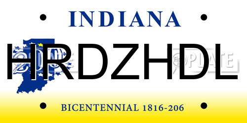 HRDZHDL Indiana License Plate