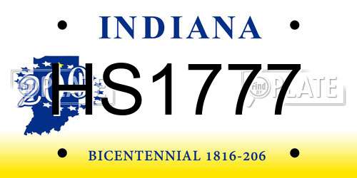 HS1777 Indiana License Plate