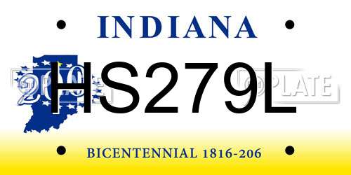 HS279L Indiana License Plate