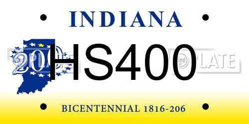 HS400 Indiana License Plate