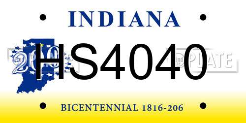 HS4040 Indiana License Plate