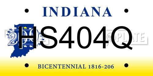 HS404Q Indiana License Plate