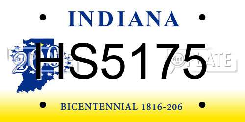 HS5175 Indiana License Plate