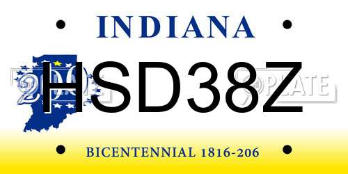 HSD38Z Indiana License Plate