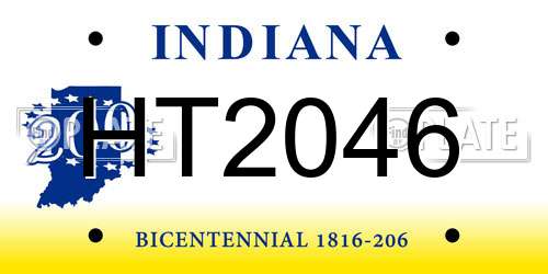 HT2046 Indiana License Plate