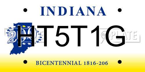 HT5T1G Indiana License Plate