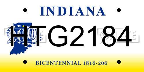 HTG2184 Indiana License Plate