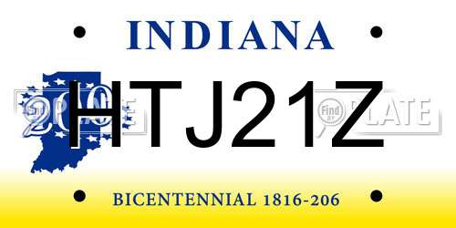 HTJ21Z Indiana License Plate