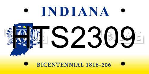 HTS2309 Indiana License Plate