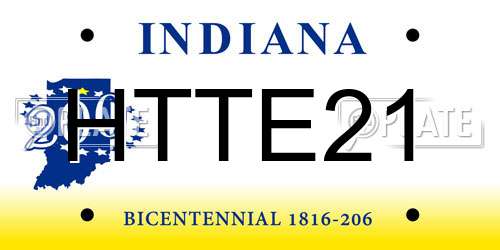 HTTE21 Indiana License Plate