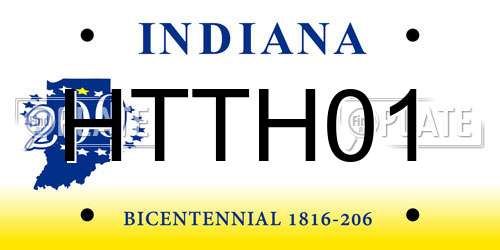 HTTH01 Indiana License Plate
