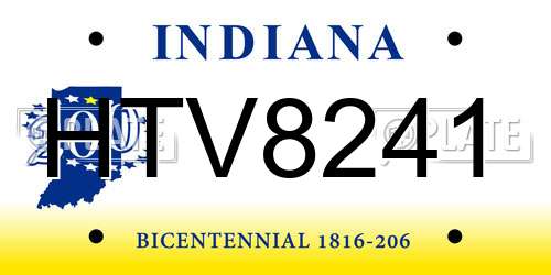 HTV8241 Indiana License Plate