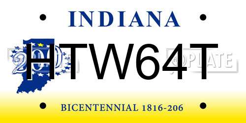 HTW64T Indiana License Plate