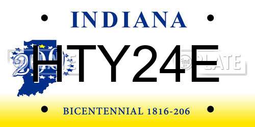 HTY24E Indiana License Plate