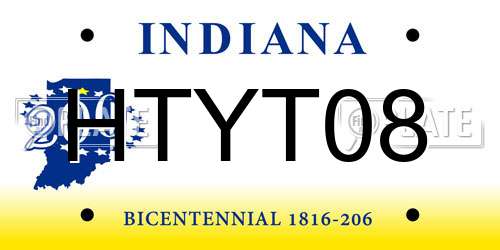 HTYT08 Indiana License Plate