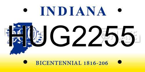 HUG2255 Indiana License Plate