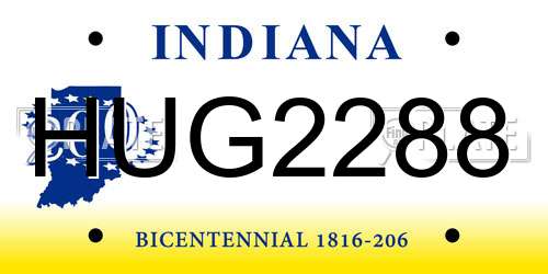 HUG2288 Indiana License Plate