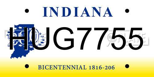 HUG7755 Indiana License Plate