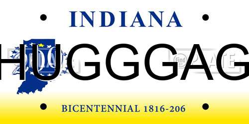 HUGGGAG Indiana License Plate