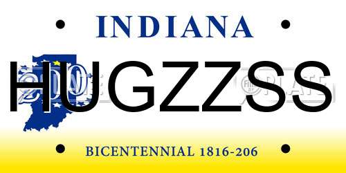 HUGZZSS Indiana License Plate