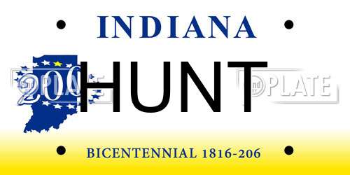 HUNT Indiana License Plate
