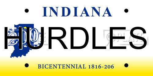 HURDLES Indiana License Plate