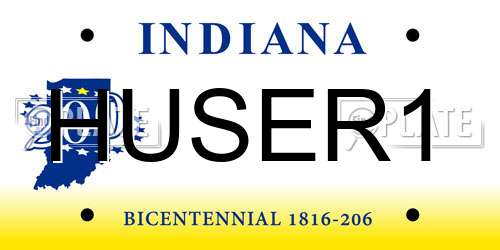 HUSER1 Indiana License Plate