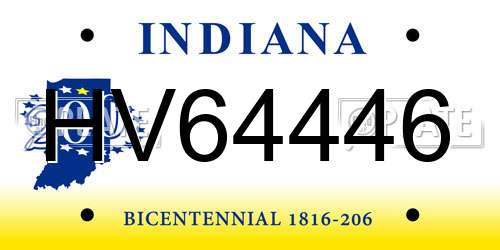 HV64446 Indiana License Plate