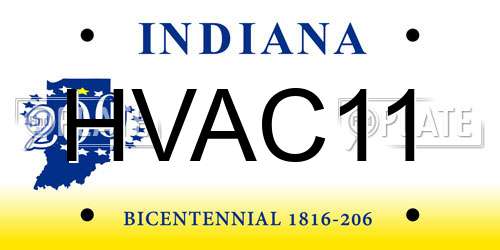 HVAC11 Indiana License Plate
